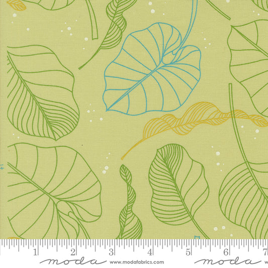 Olive You Leaves Light Lime – fabric – colorful textile design