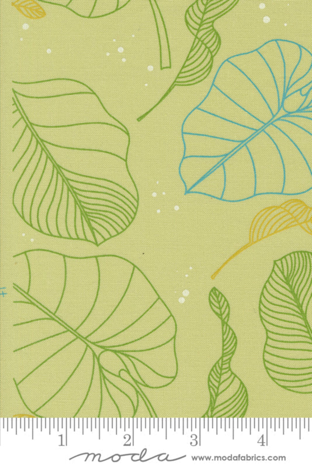 Olive You Leaves Light Lime – fabric – colorful textile design