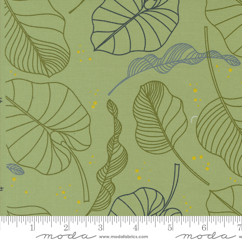 Olive You Leaves Sage – fabric – colorful textile design