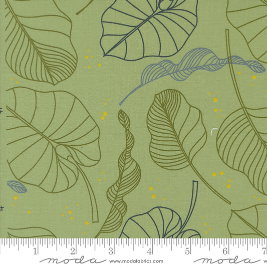 Olive You Leaves Sage – fabric – colorful textile design