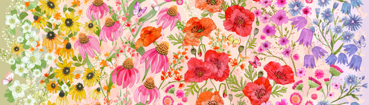 Superbloom Pastel by Robin Pickens – fabric – colorful textile design