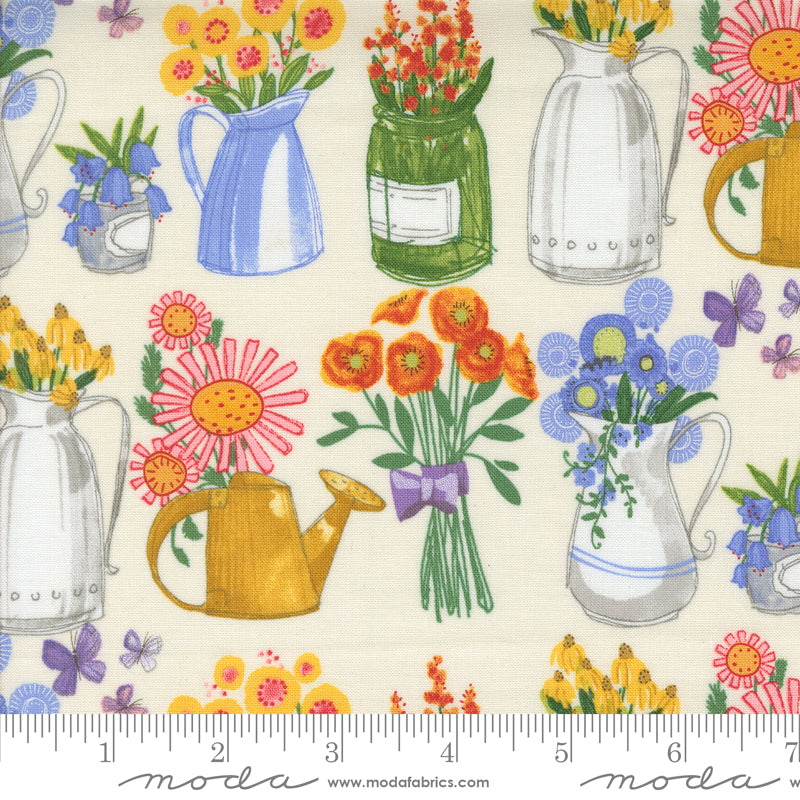 Superbloom Cream Flea Market Vases Novelty Flower Jars by Robin Pickens