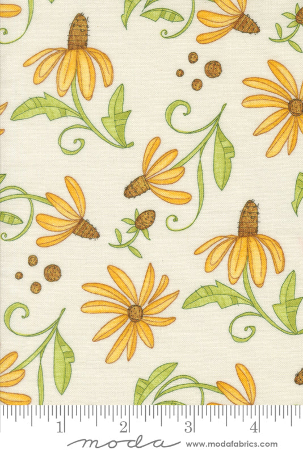Superbloom Cream Daisyish Florals by Robin Pickens – fabric – colorful textile design