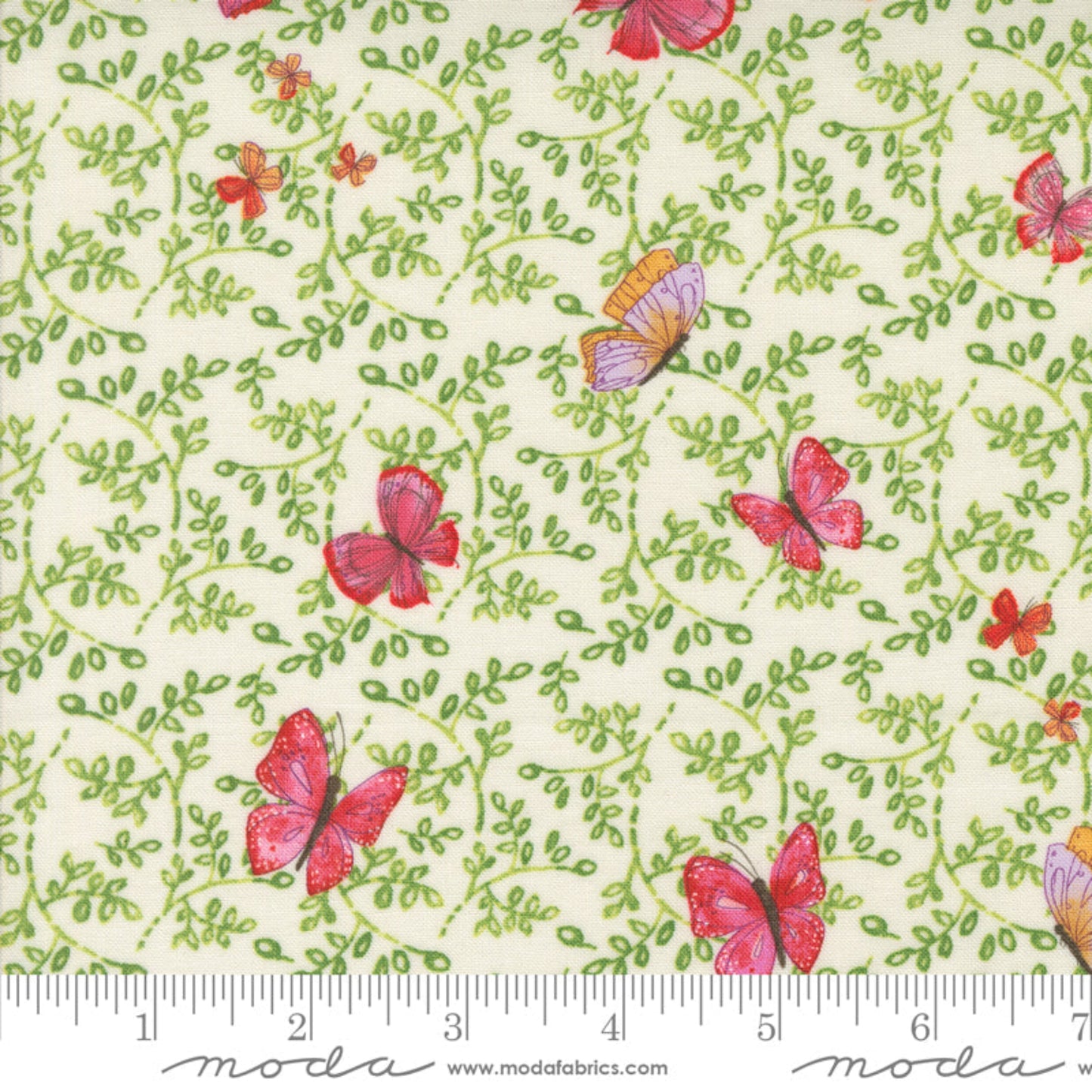 Superbloom Cream Butterfly Trellis Novelty Butterfly Vines by Robin Pickens – fabric – colorful textile design