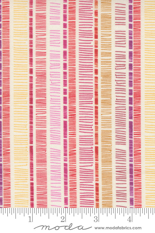 Superbloom Cream Scribble Stripe Stripes by Robin Pickens – fabric – colorful textile design