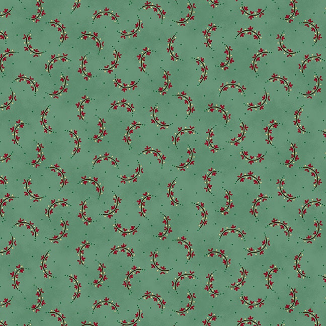 Turquoise Heart Sprays – fabric – colorful textile design