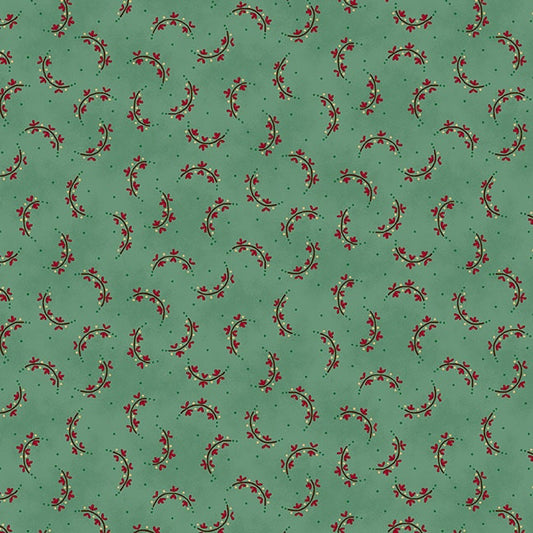 Turquoise Heart Sprays – fabric – colorful textile design