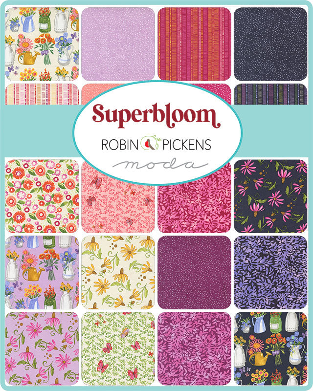 Superbloom by Robin Pickens for Moda Fabrics, Charm Pack 5" x 5", 42 Pcs.