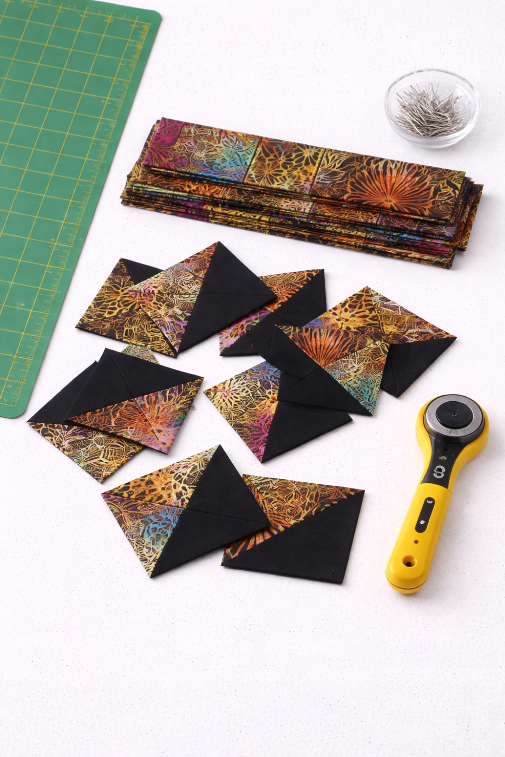 Halcyon II Multi Woodblock quilting project inspiration – multicolor woodblock fabric by Jason Yenter