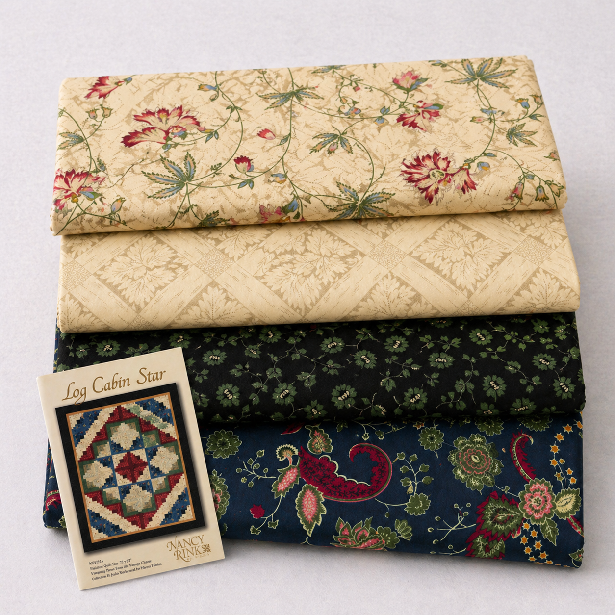 Vintage Charm by Judie Rothermel for Marcus Fabrics, Green Flower Patch – 1 Yard Cut