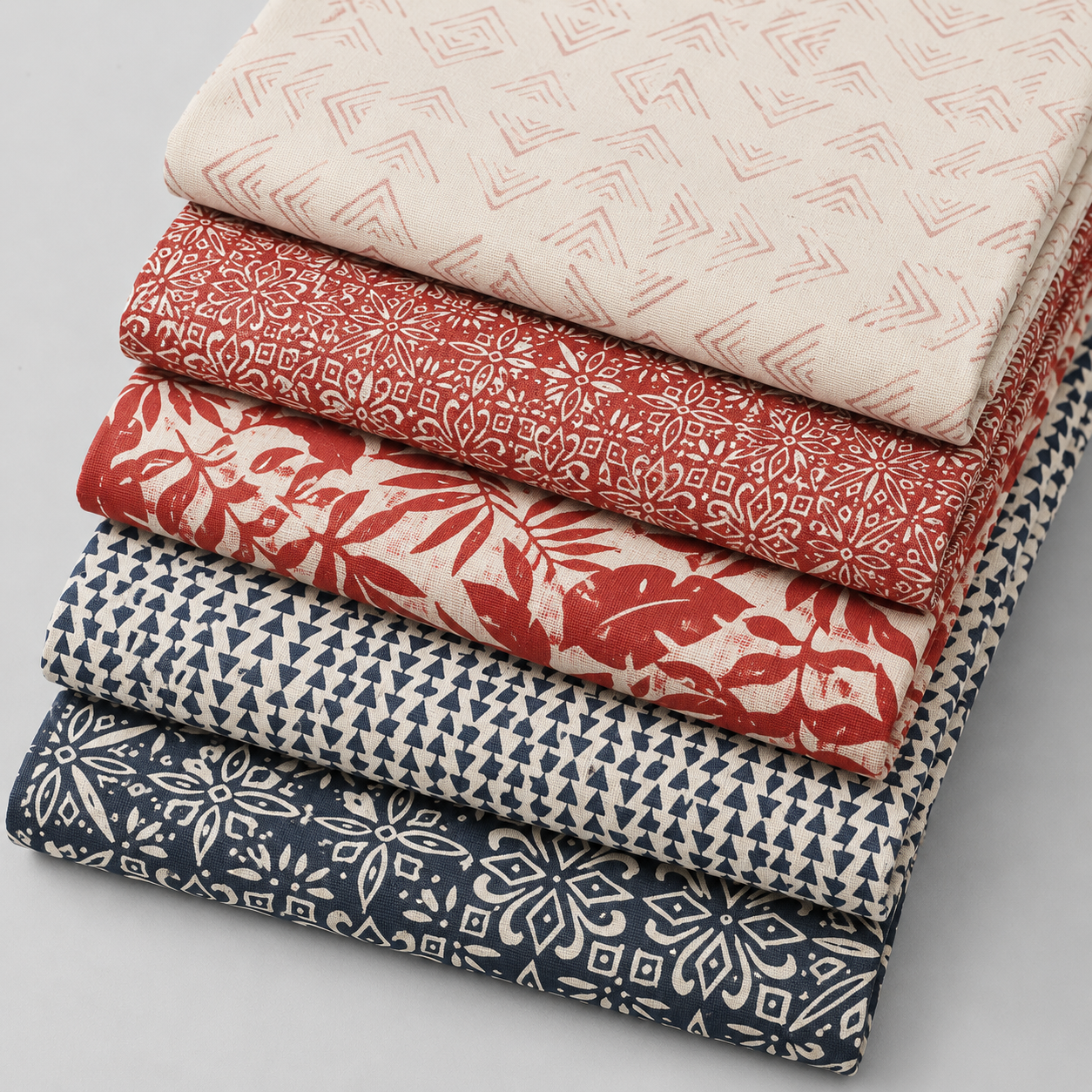 Breezeway by Maywood Studio Collection - Cream/Light Red Triangles
