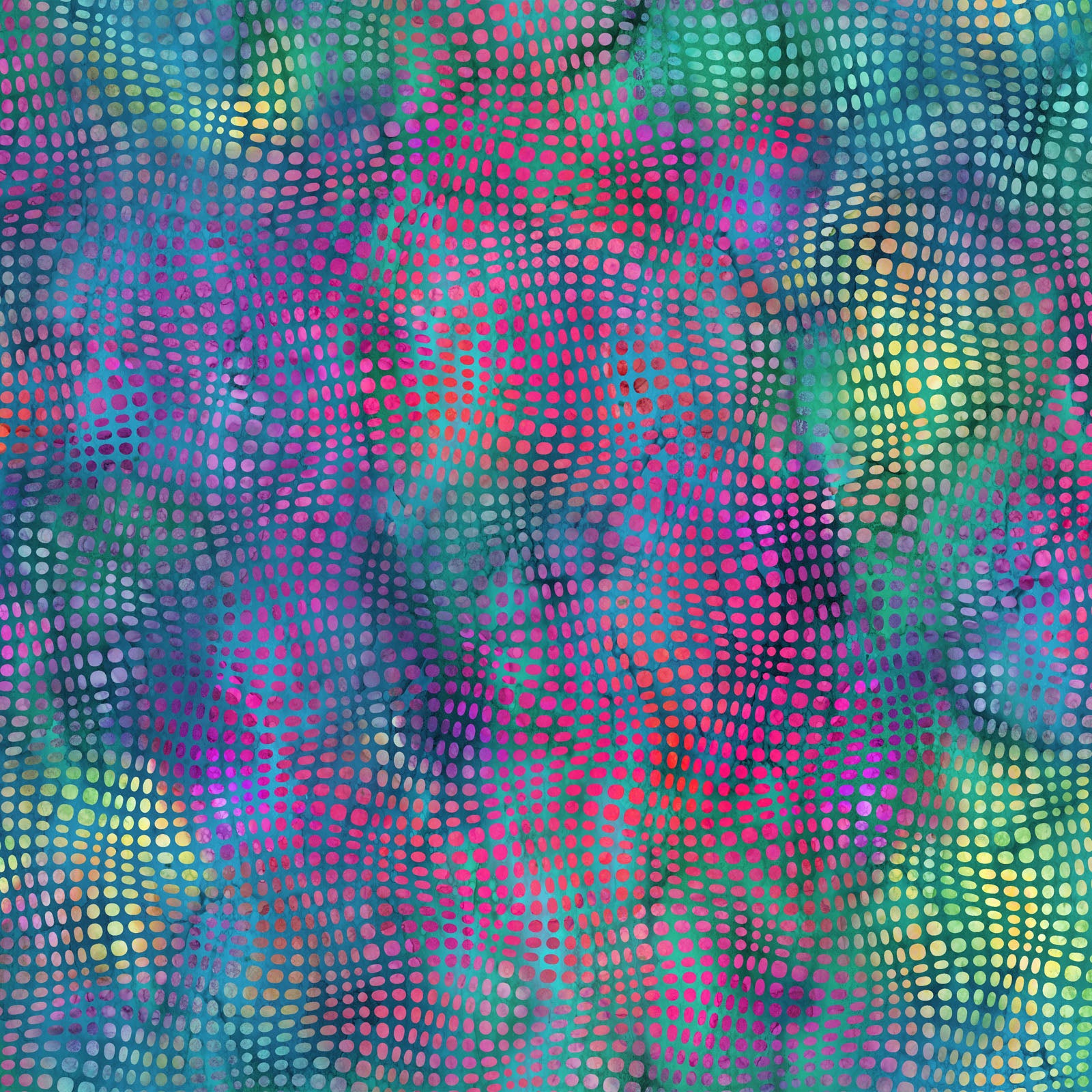 Impressions by Jason Yenter, Teal Dots – fabric – colorful textile design