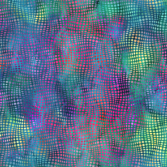 Impressions by Jason Yenter, Teal Dots – fabric – colorful textile design