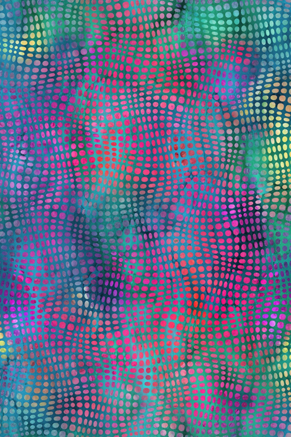 Impressions by Jason Yenter, Teal Dots – fabric – colorful textile design