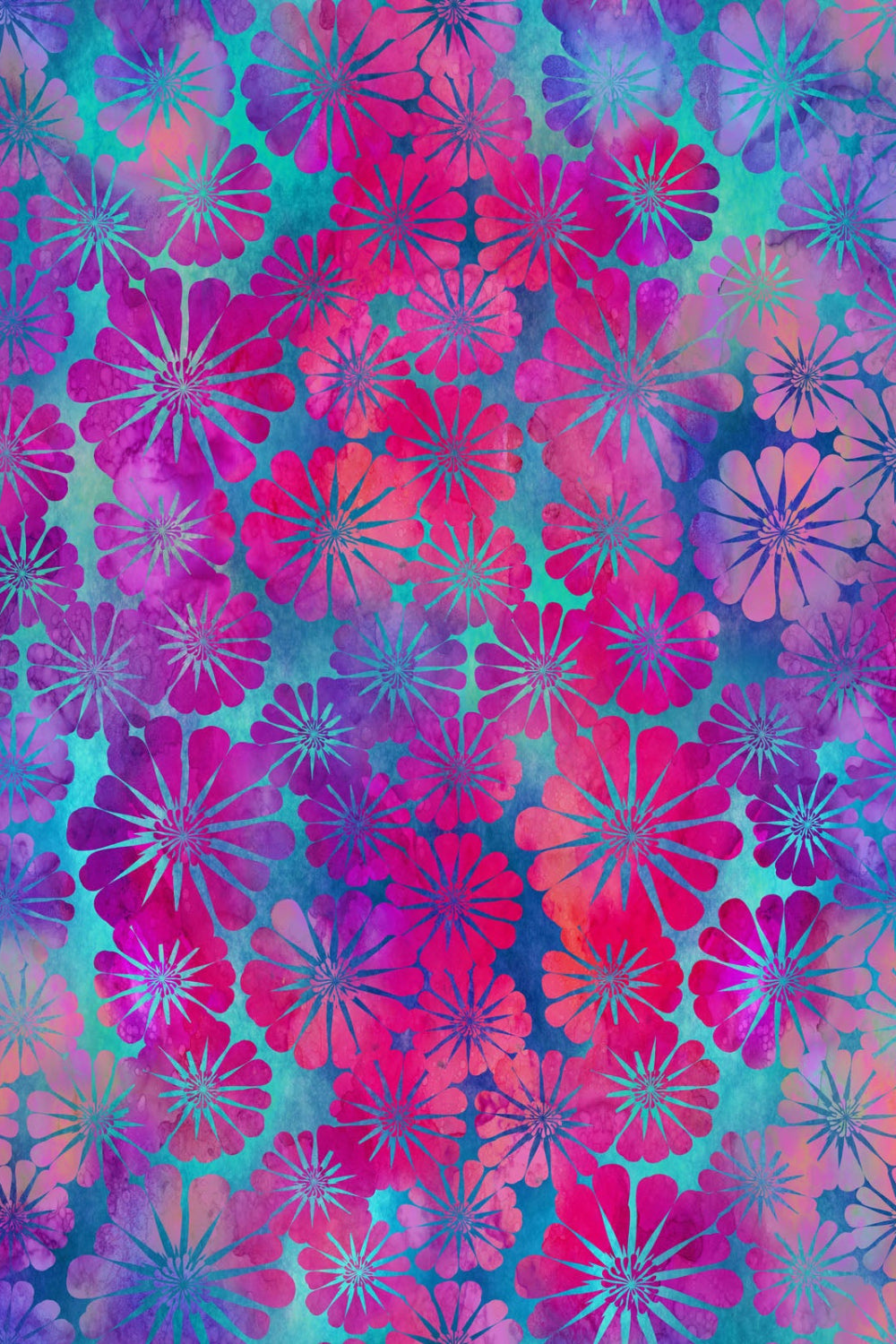 Impressions by Jason Yenter, Magenta Daisies – fabric – colorful textile design