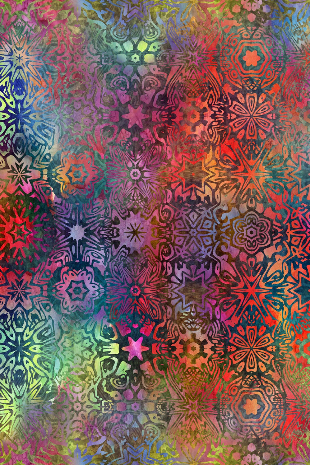 Impressions by Jason Yenter, Multi Large Mosaic – fabric – colorful textile design