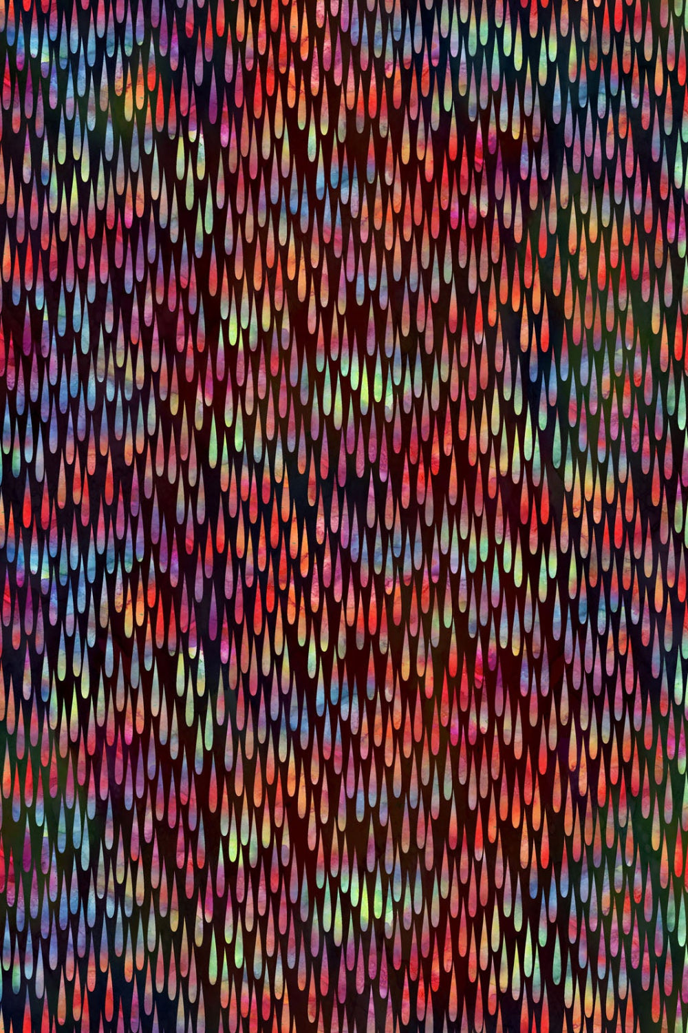 Impressions by Jason Yenter, Multi Dark Raindrops – fabric – colorful textile design