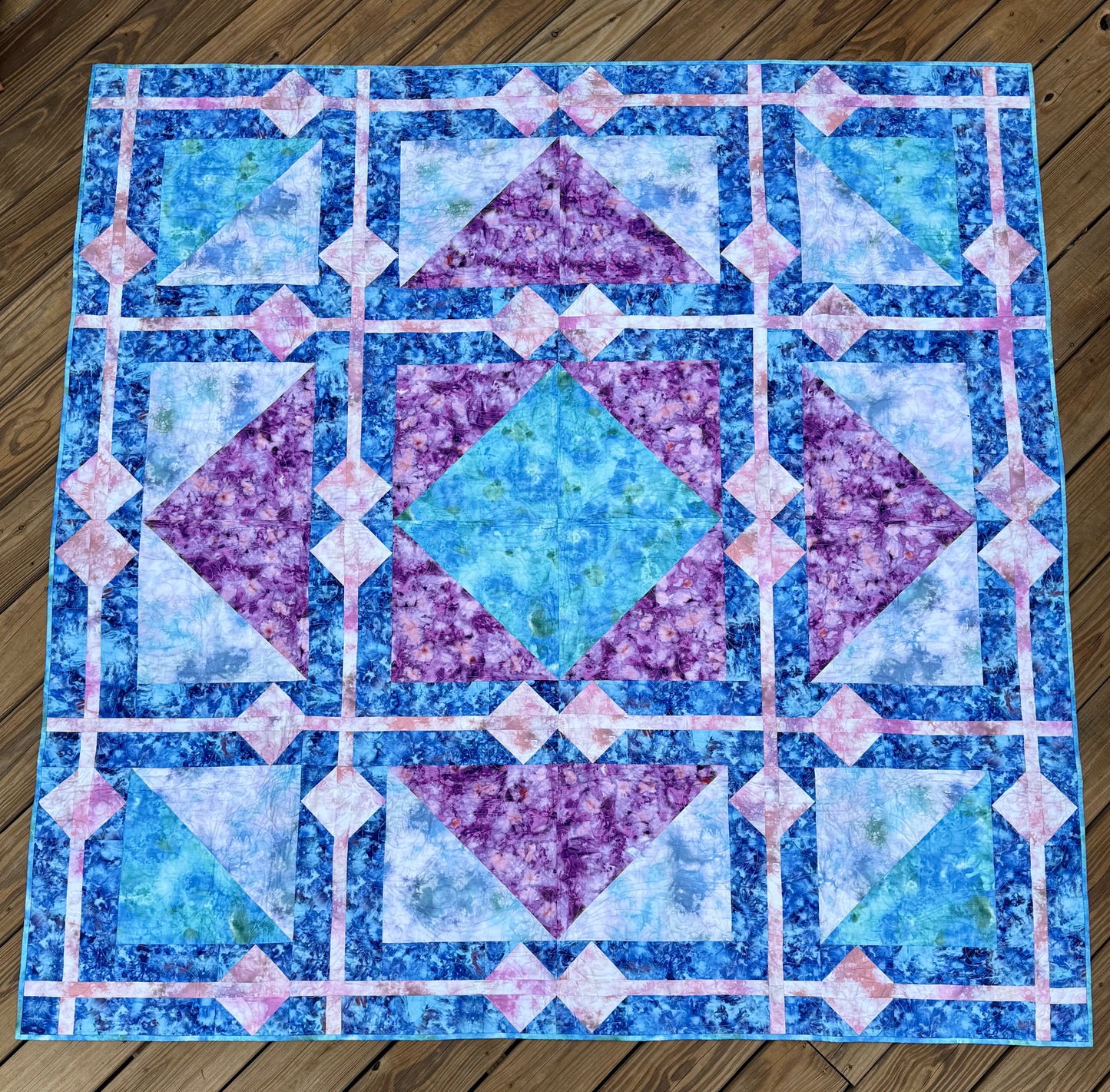 Fire & Ice Quilt – 72" x 72" Handmade Lap / Throw / Twin Topper Quilt