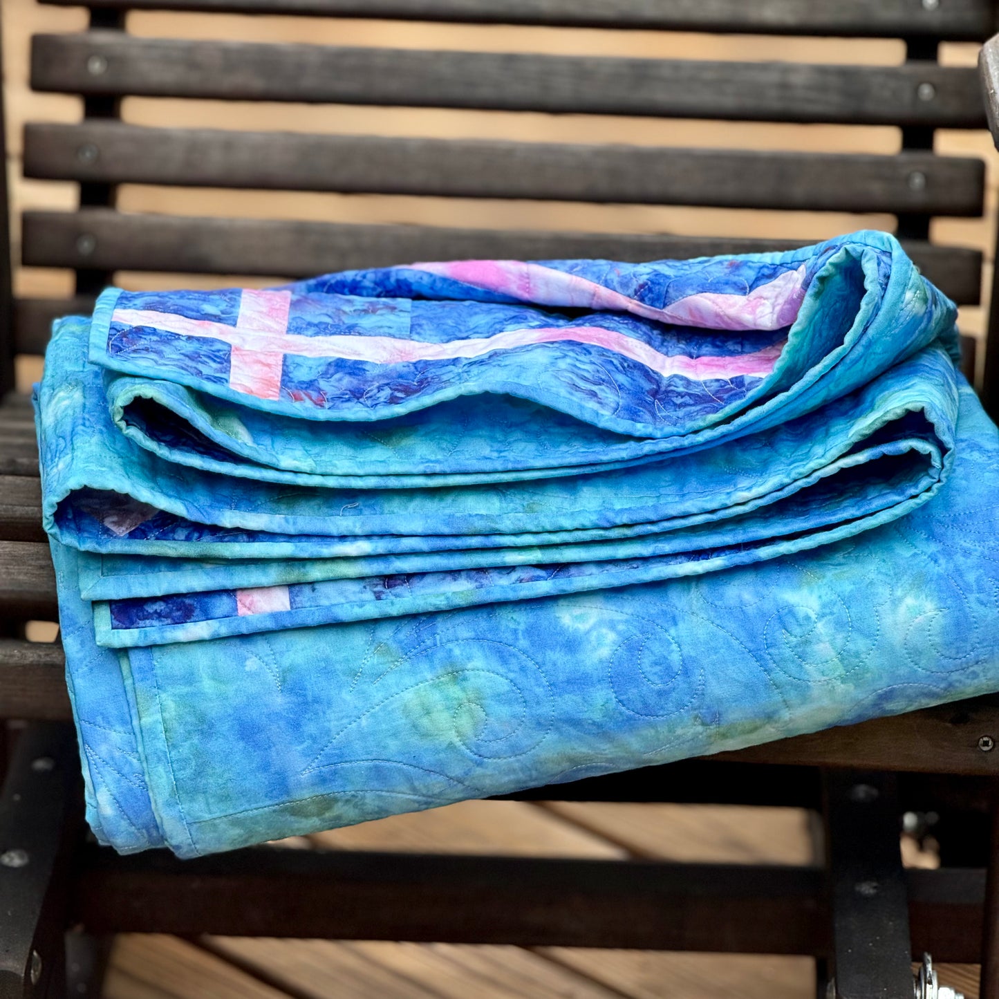 Fire & Ice Quilt – 72" x 72" Handmade Lap / Throw / Twin Topper Quilt