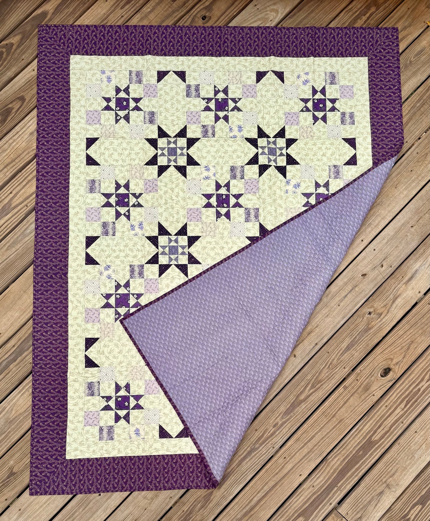 I Love Purple Quilt – 56.5" x 71.5" Handmade Throw Quilt