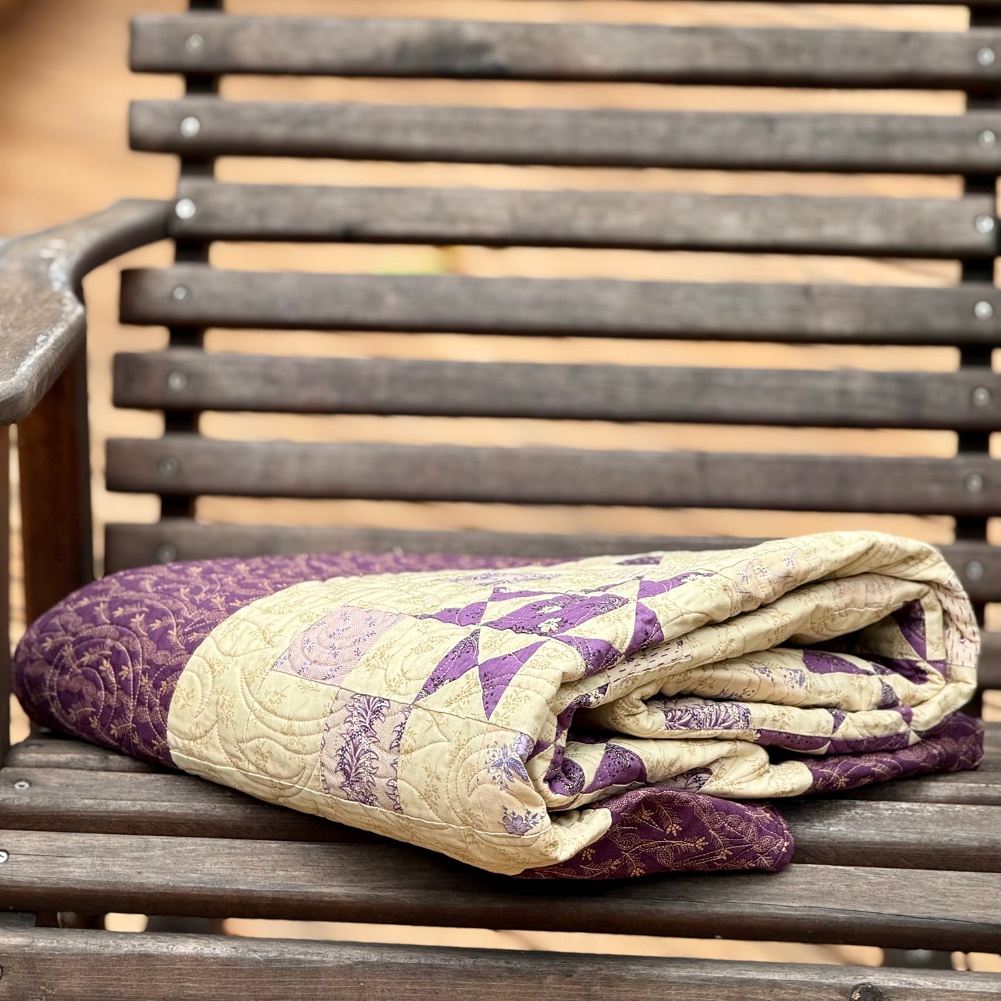 I Love Purple Quilt – 56.5" x 71.5" Handmade Throw Quilt