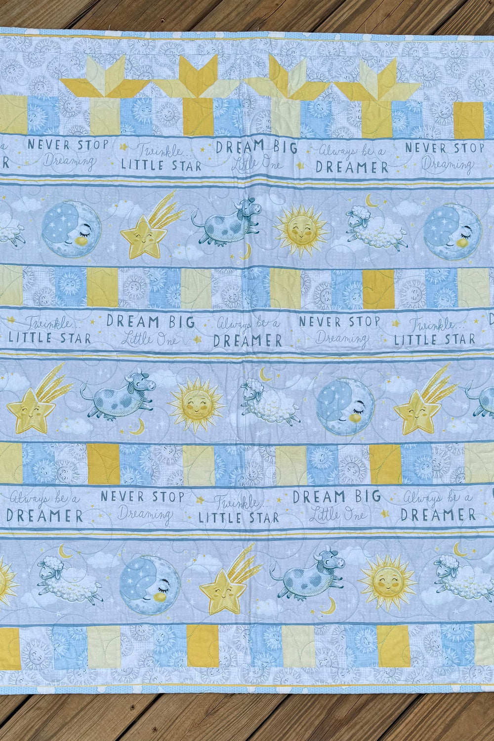 Dream Big 35.5" x 42" Handmade Baby Quilt