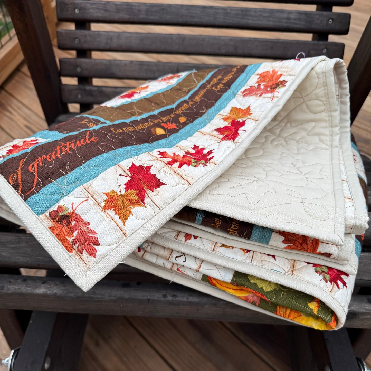 Harvest Harmony 49.5" x 53" Handmade Throw Quilt