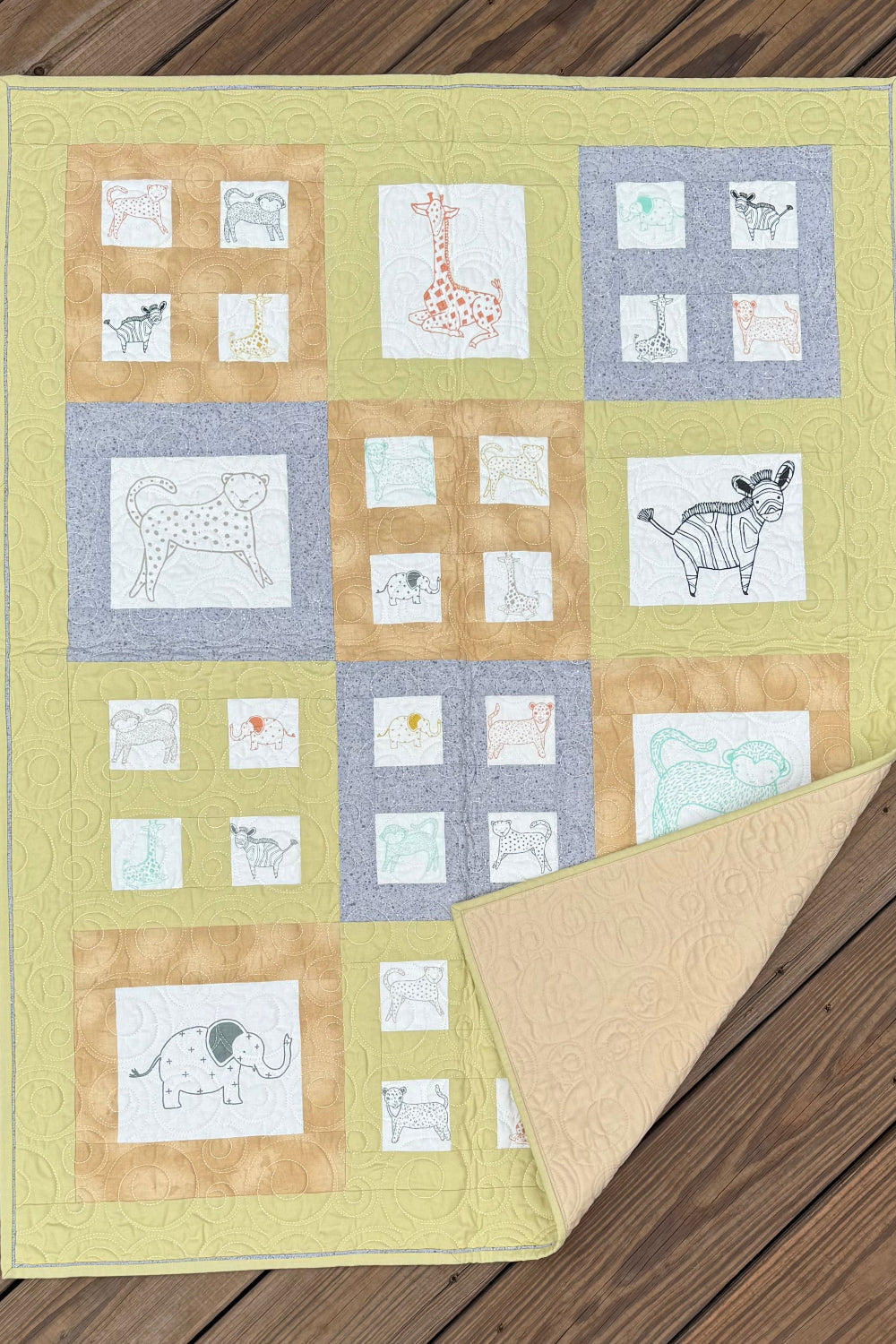 Savannah - Pastel Green, Beige and Gray Baby Quilt – quilts & comforters – made from baby clothes