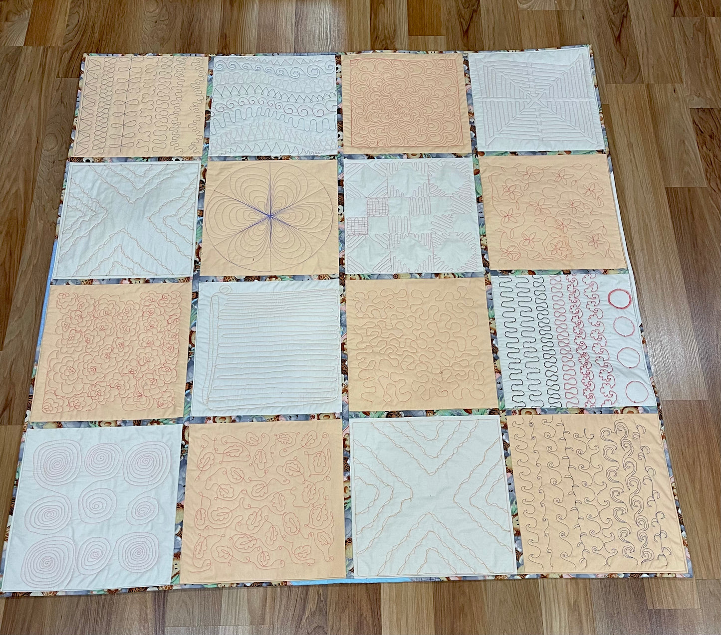 Picnic Quilt - Cream and White – quilts & comforters – colorful textile design