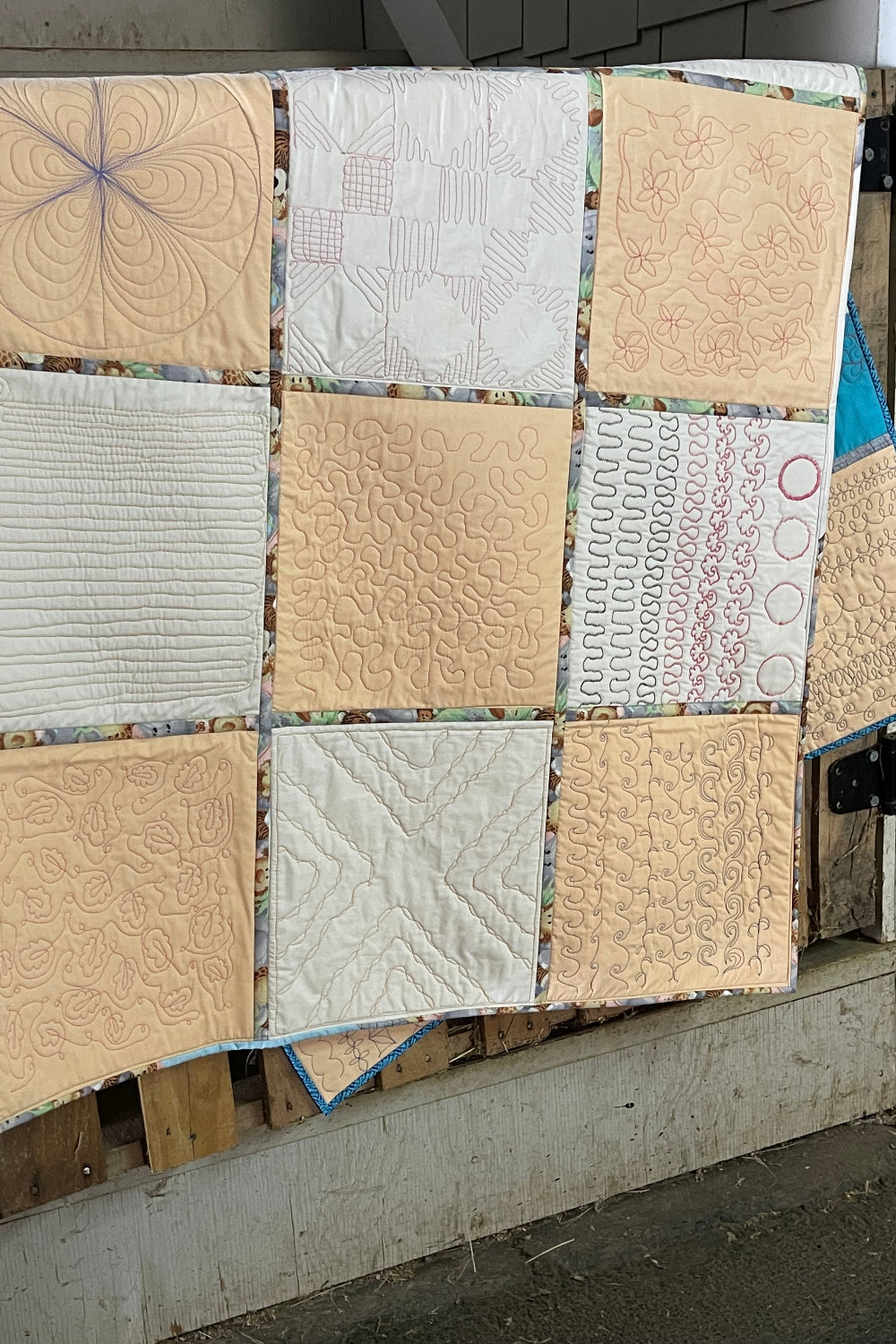 Picnic White & Cream 52" x 52" Handmade Quilt