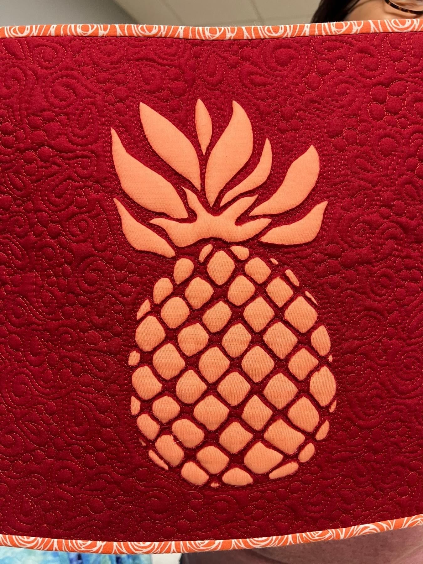 Red and Orange Pineapple pillow – colorful textile design
