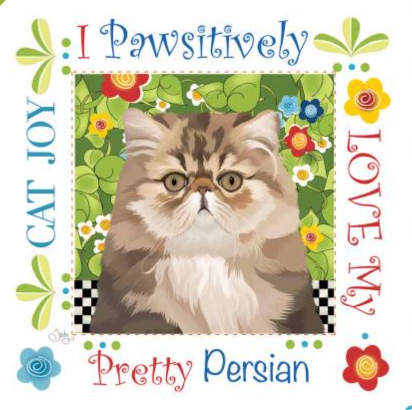 Fabric Art Panel 6in Persian Cat, Jody Houghton Designs