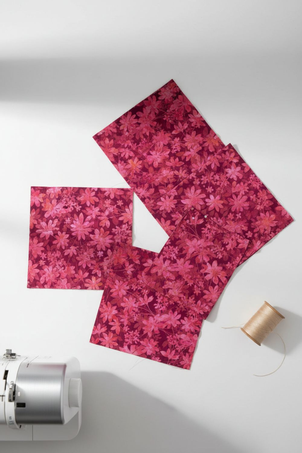 Vertical view of Prism II Rose Falling Leaves quilting cotton - graceful floral pattern ideal for contemporary quilts and statement borders