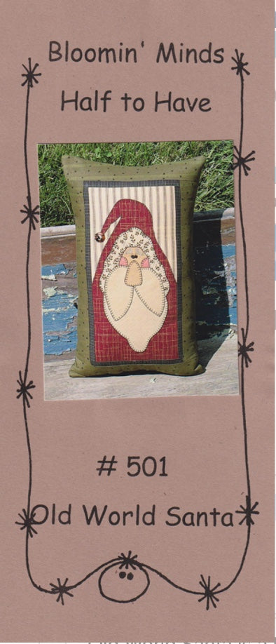 Half To Have Old World Santa – quilt pattern – colorful textile design