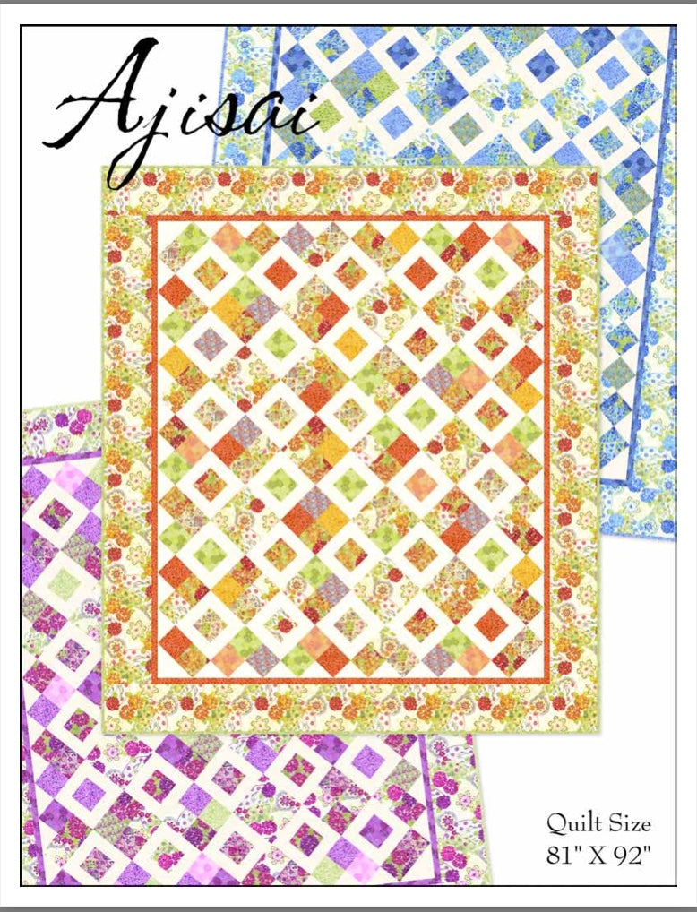 Ajisai by In The Beginning Fabric Digital Download – quilt pattern – colorful textile design