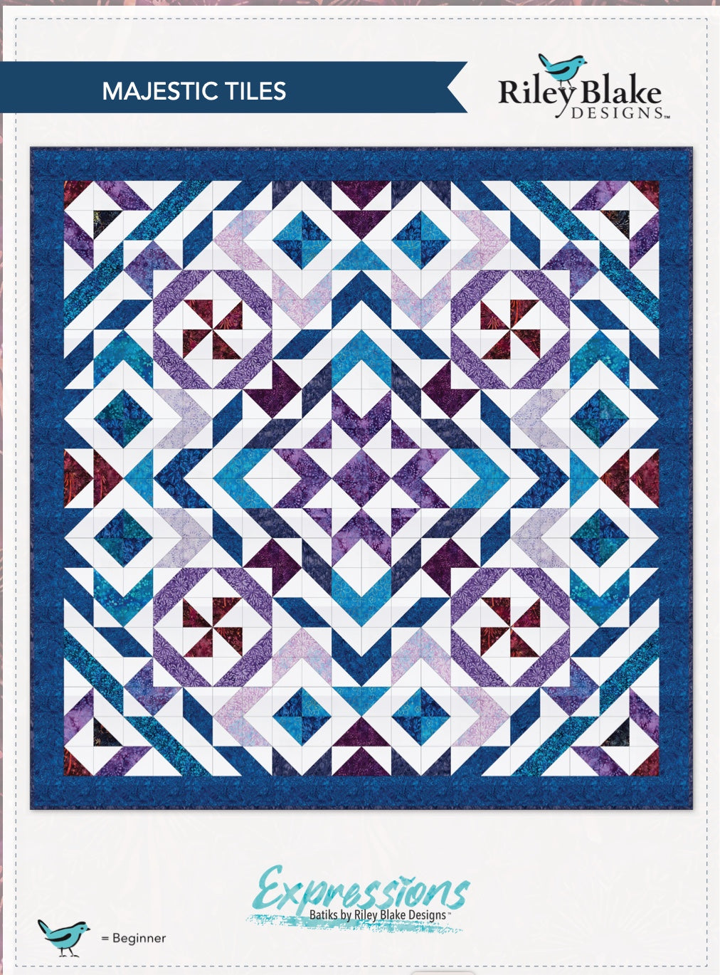 Majestic Tiles Quilt by Riley Blake Digital Download – quilt pattern – colorful textile design