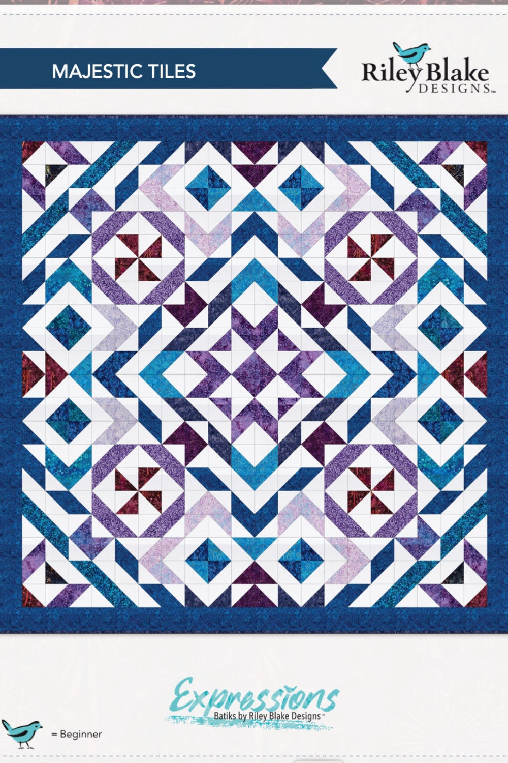 Majestic Tiles Quilt by Riley Blake Digital Download – quilt pattern – colorful textile design
