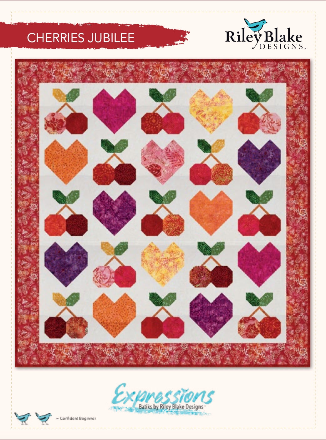 Cherries Jubilee Quilt by Riley Blake Digital Download – quilt pattern – colorful textile design