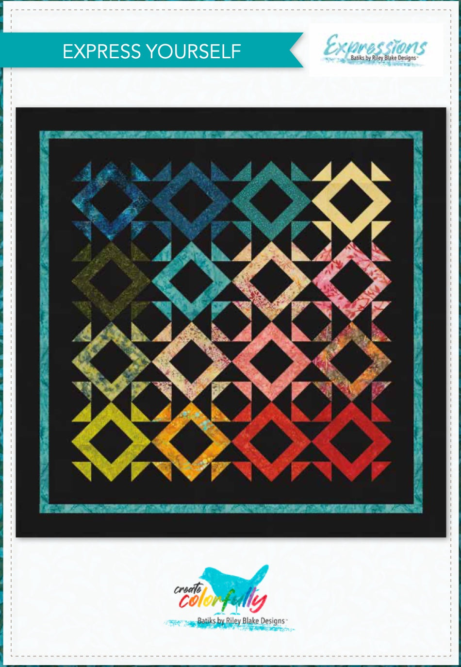 Express Yourself Quilt by Riley Blake Digital Download – quilt pattern – colorful textile design