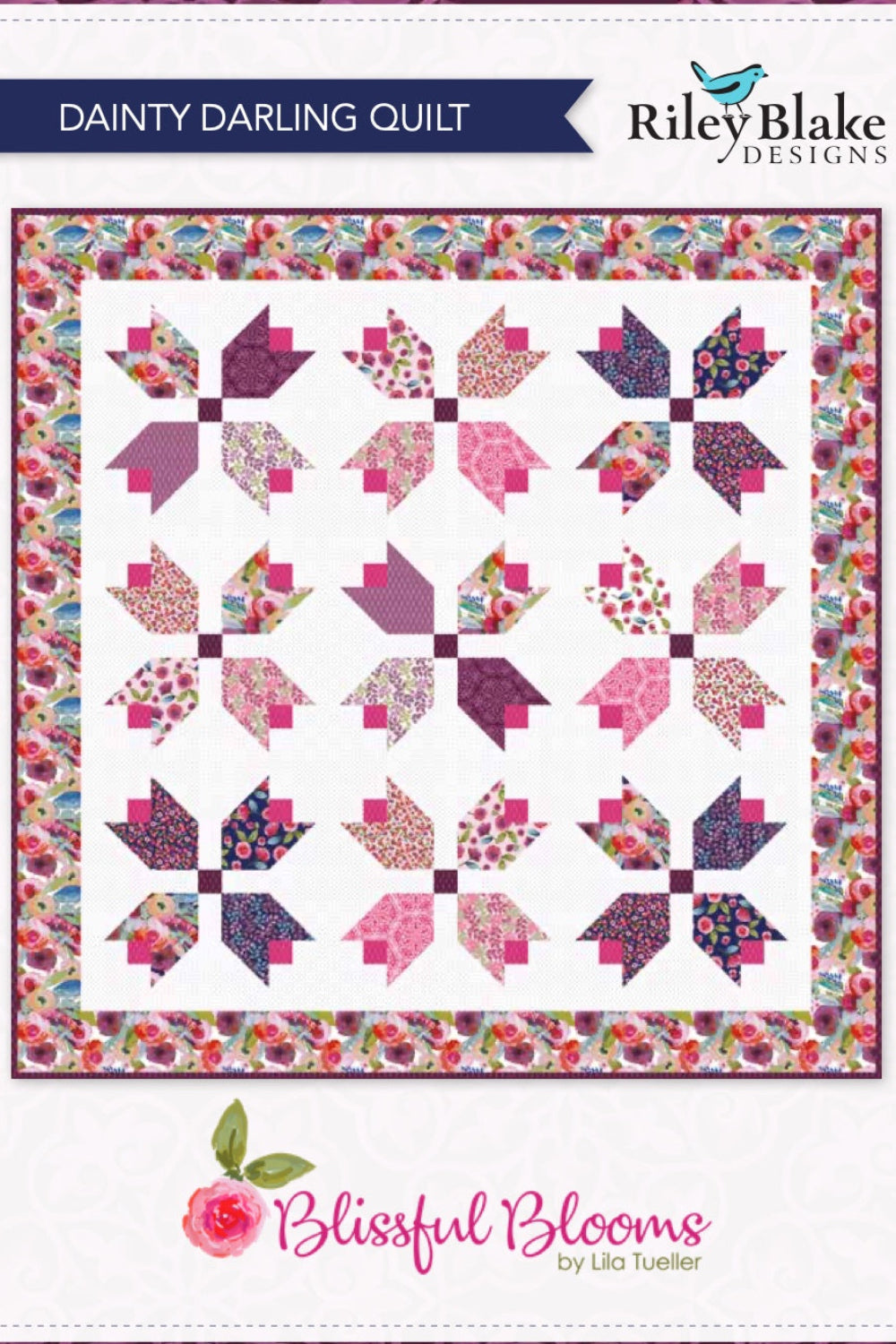 Dainty Darling Quilt by Riley Blake Digital Download – quilt pattern – colorful textile design