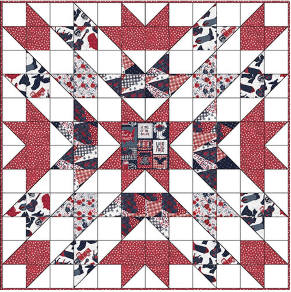 American Dream Quilt #1 by 3 Wishes Fabric Digital Download – quilt pattern – colorful textile design