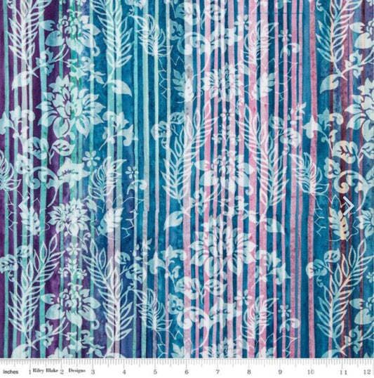 Expressions Batiks Express Yourself! Color Bands Raspberry Jade - 1.4 yard cut – fabric – colorful textile design