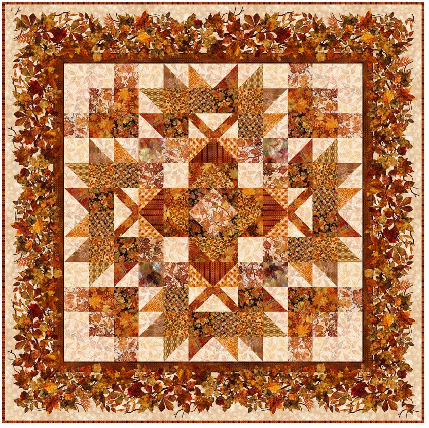 Falling Leaves Quilt Pattern – quilt pattern – colorful textile design