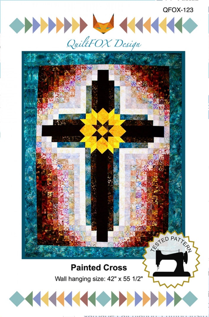 Painted Cross – quilt pattern – colorful textile design