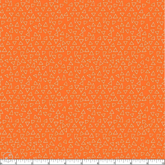 Safari Fun – Floating Triangles – Orange – fabric – colorful textile design