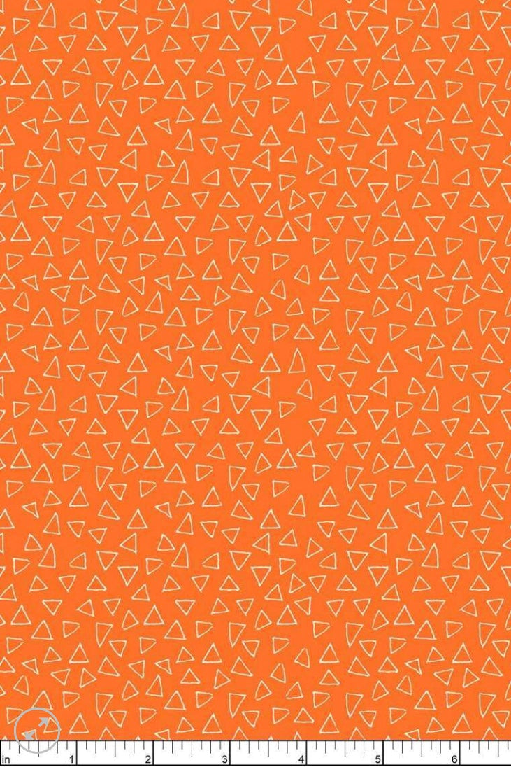 Safari Fun – Floating Triangles – Orange – fabric – colorful textile design