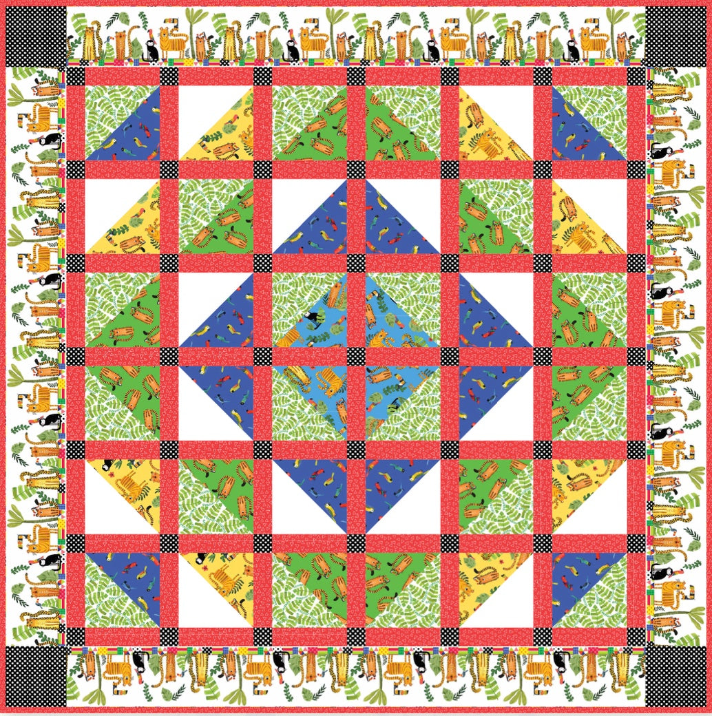 In The Jungle Quilt Digital Download – quilt pattern – colorful textile design