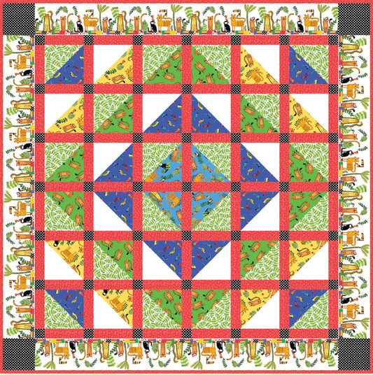 In The Jungle Quilt Digital Download – quilt pattern – colorful textile design
