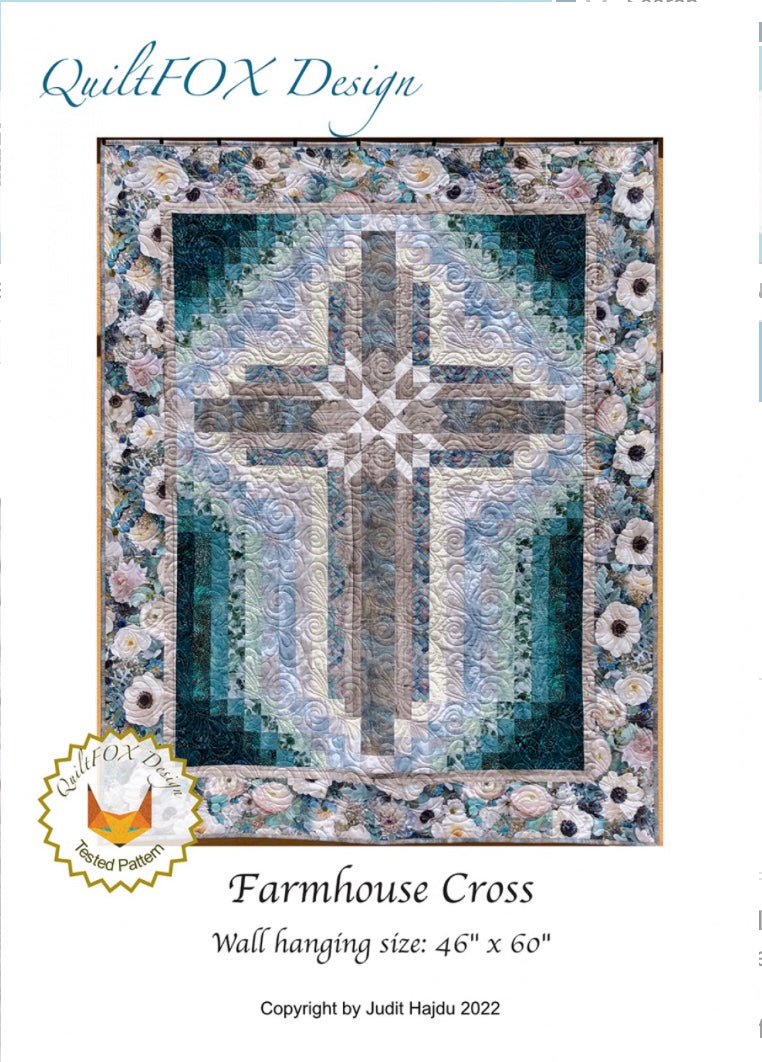 Farmhouse Cross – quilt pattern – colorful textile design