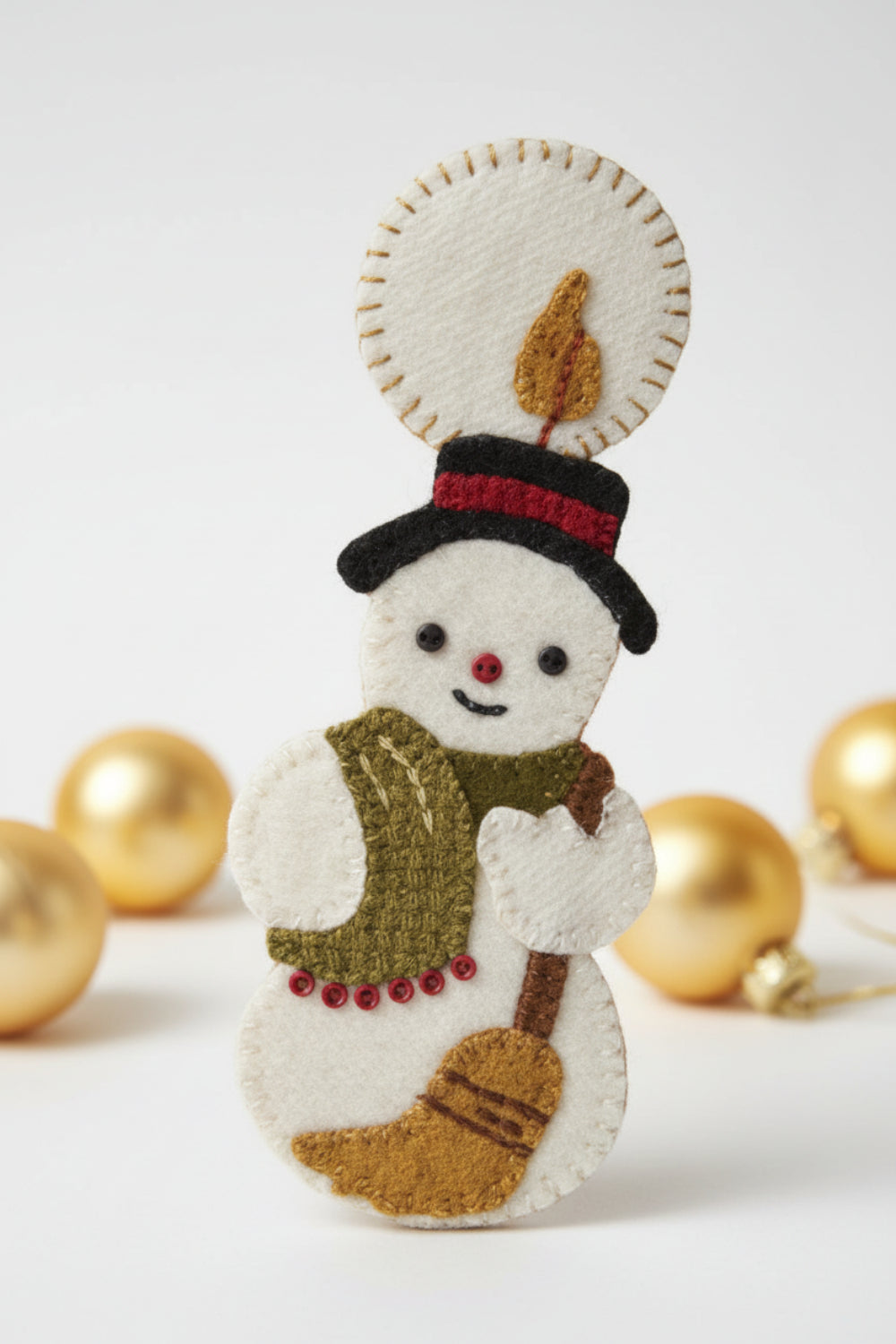 Snowman Candle Ornament – pattern – colorful textile design